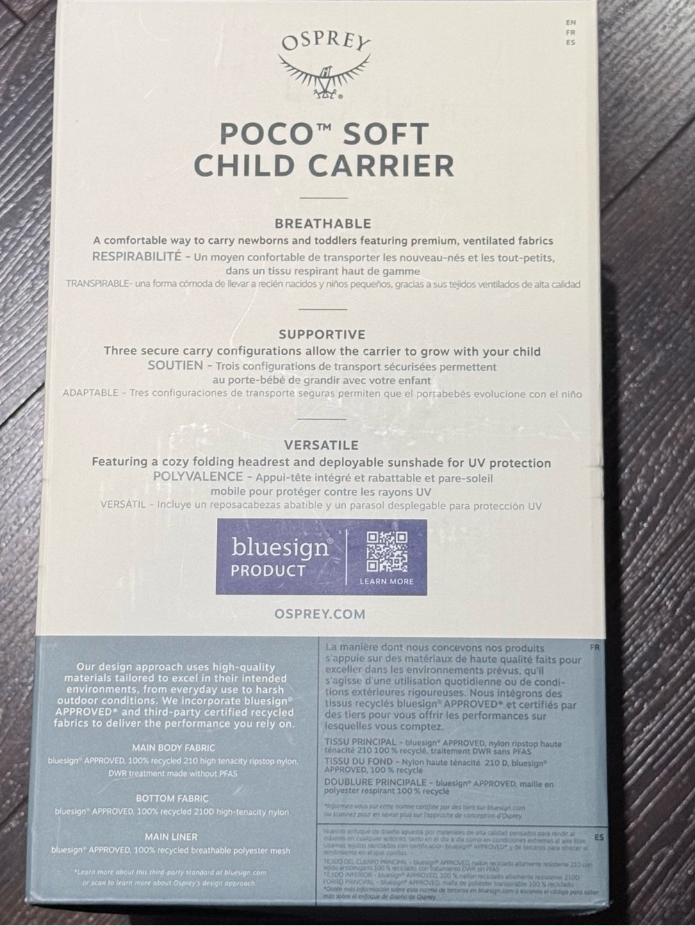 BRAND NEW! Osprey Poco Soft Child Carrier - Tidal Blue - Picture 3 of 10